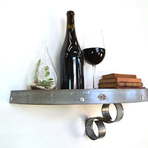 Wine Barrel Head Shelf Polowa Made from reclaimed California wine barrels. 100% Recycled image 1