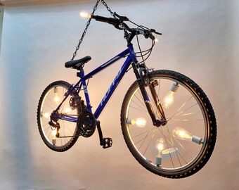 Mountain Bike Chandelier - Velo - Made from retired California Mountain Bike - 100% Recycled!