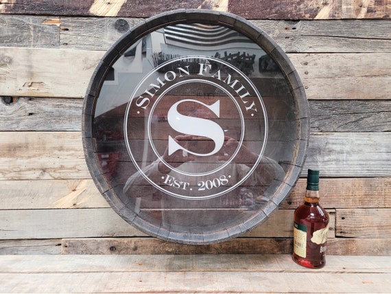 Buy Whisky Wall Mounted Bottle Cork Display Kuvada Retired Whiskey Barrel With Custom Personalized Engraving Online in India Etsy