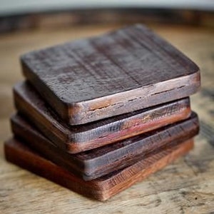 SALE Wine Barrel Coasters Made from retired Napa large oak wine tank barrels 100% Recycled image 1