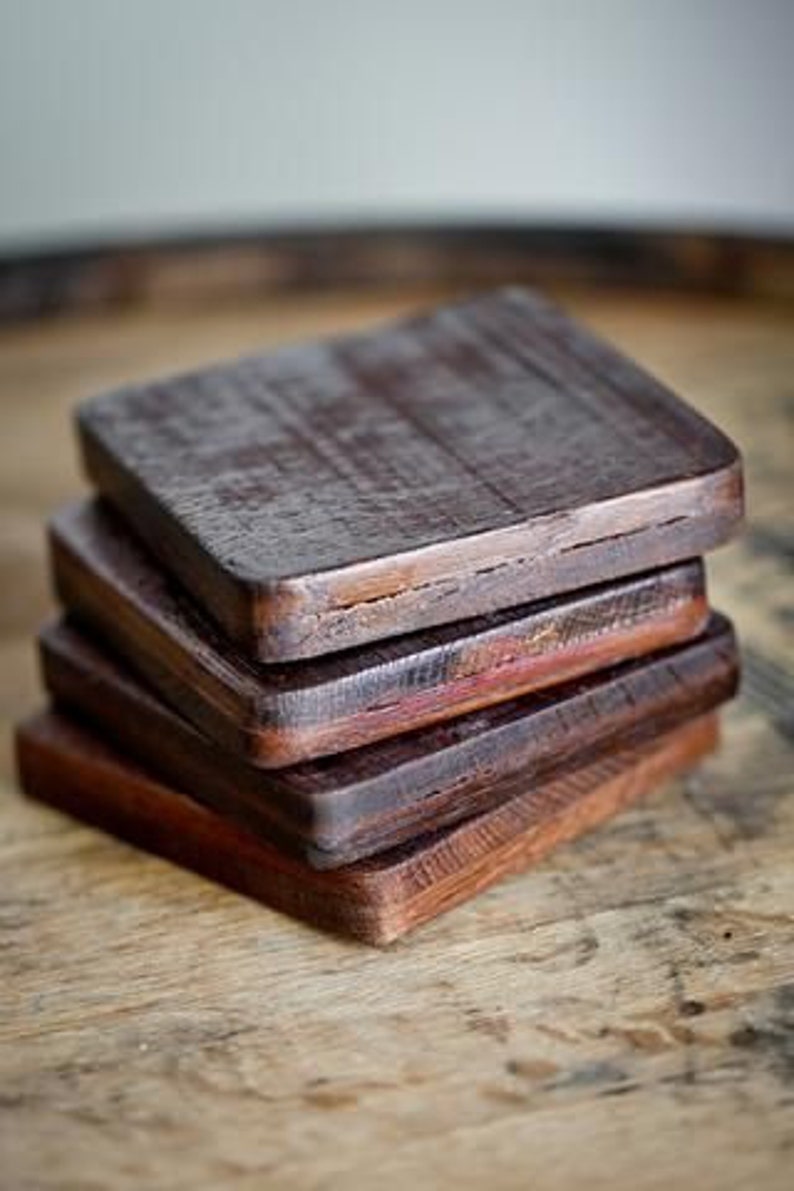 SALE Wine Barrel Coasters Made from retired Napa large oak wine tank barrels 100% Recycled image 1