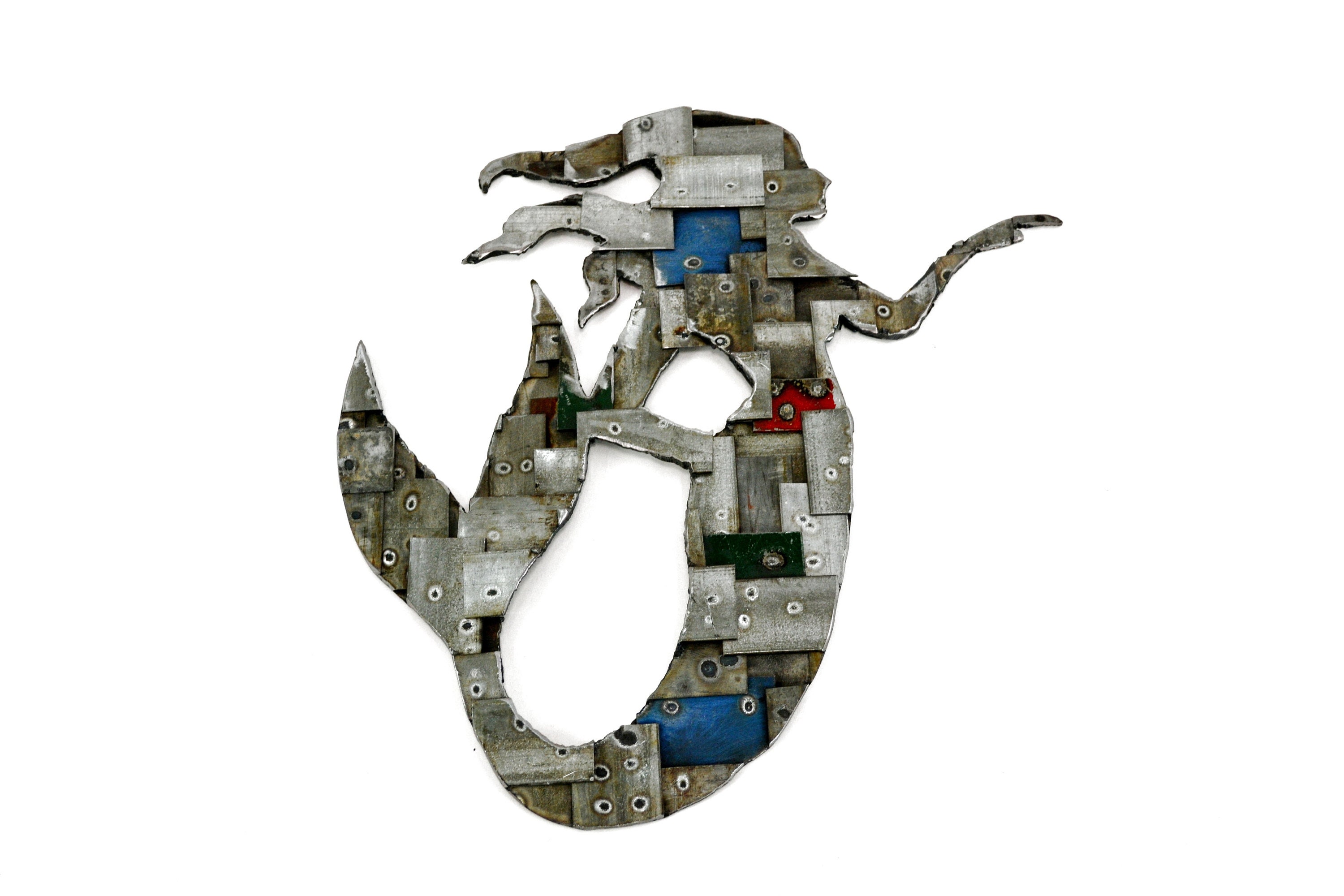 Mermaid Barrel Ring Wall Art Mermaid Mosaic Made Etsy