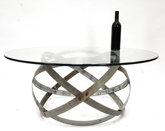 Wine Barrel Ring Coffee Table - Kukul - made from retired Napa wine barrel rings 100% Recycled!