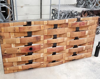 Wine Barrel Stave Headboard - Llala -  Made from retired CA wine barrels. 100% Recycled!