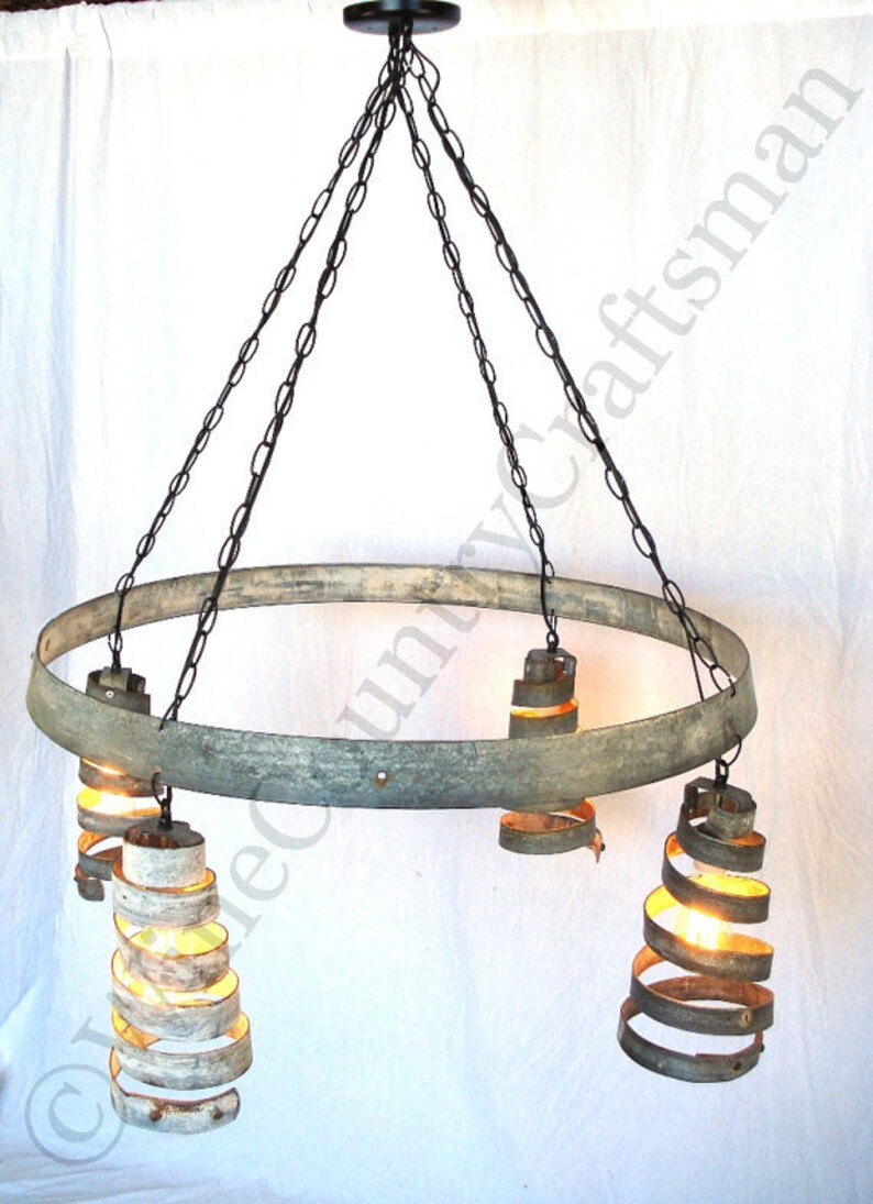Wine Barrel Ring Chandelier Bajan Celestial Made From Etsy