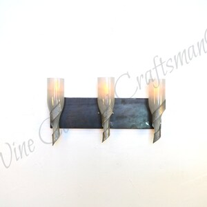 Wine Barrel Vanity Light Sophistication Made from retired CA wine barrel rings & local wine bottles. 100% Recycled image 3