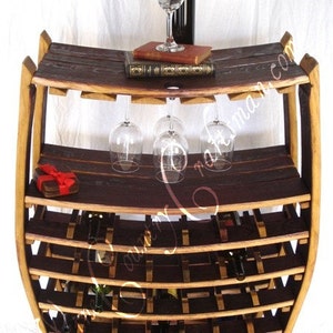 Large Wine and Glass Rack Chablis Made from retired California wine barrels. 100% Recycled image 6