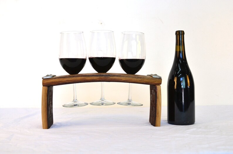 Barrel Stave Wine Flight Volo 3 Glass Server Made From Etsy