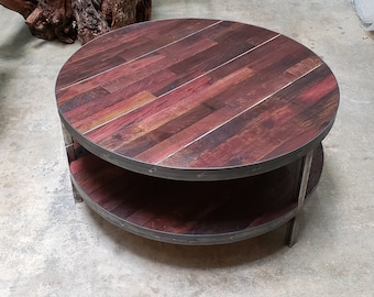 Wine Barrel Coffee Table - Kolo - Made from large reclaimed California Oak Wine Barrels. 100% Recycled!