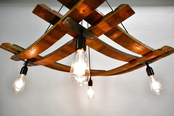 Wine Barrel Stave Chandelier Meryl Made From Retired California
