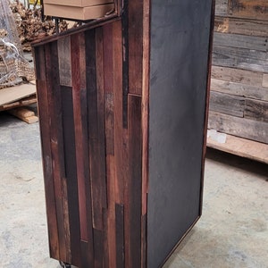 Hostess Stand Podium POS Terono Made from retired California wine barrels. 100% Recycled image 4