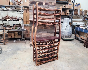 Wine Barrel Wine + Glass Rack - WAINA - Made from retired California wine barrels. 100% Recycled!