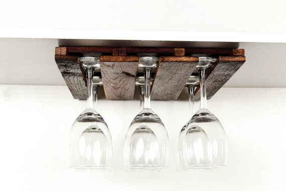 Buy Under Counter Wine Glass Holder komori Made From Retired California Wine Barrels. 100 Recycled Online in India Etsy