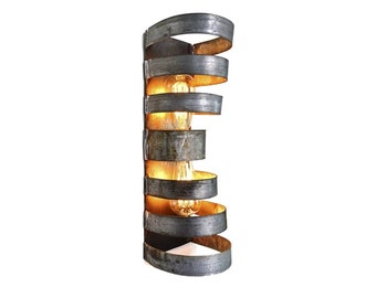 Wine Barrel Wall Sconce - Minaret - Made from salvaged California wine barrel rings. 100% Recycled!