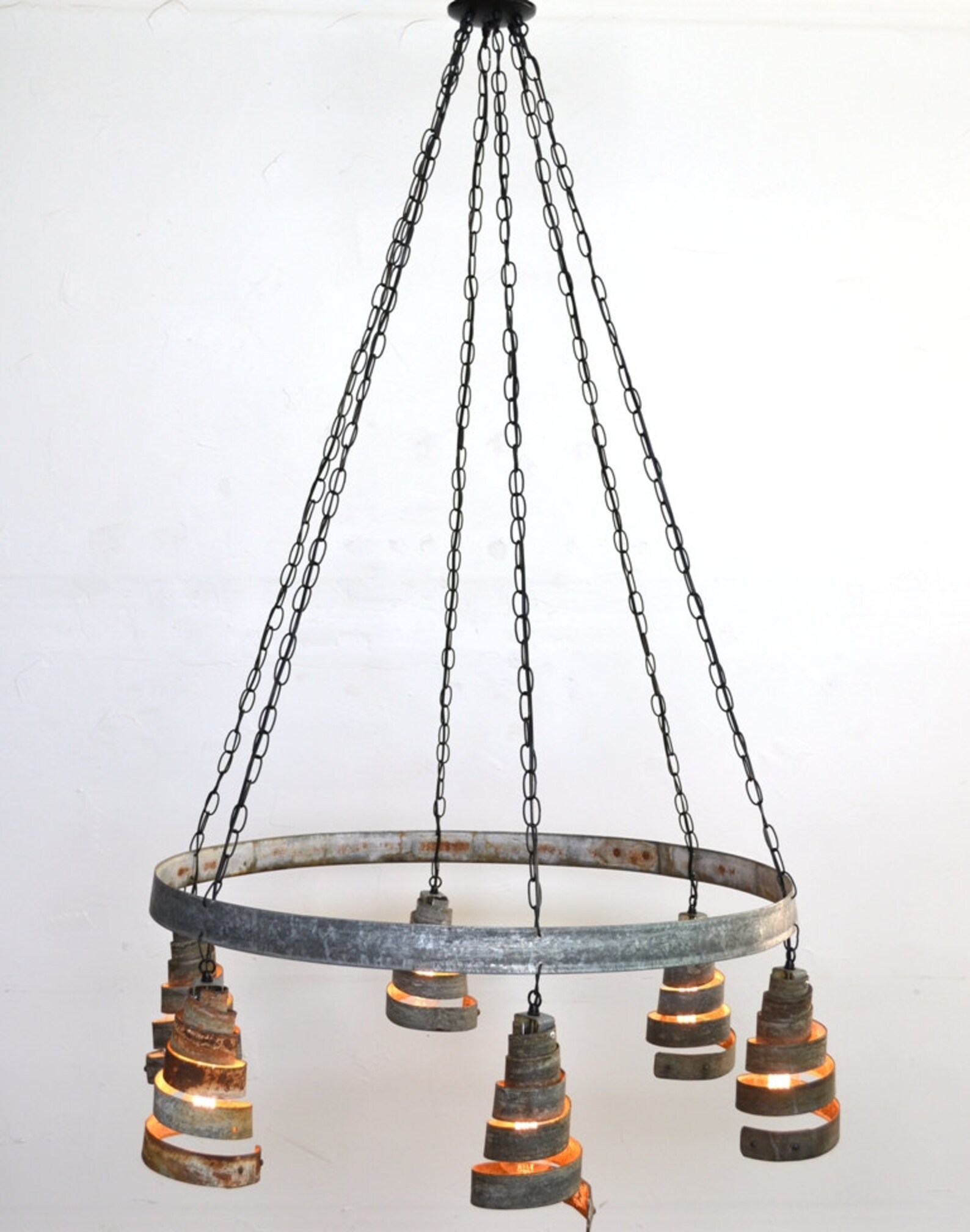 Wine Barrel Ring Chandelier bajan Arrondi Made Etsy