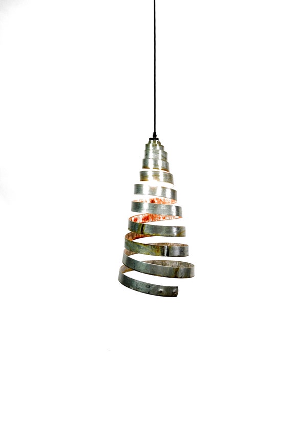 100/% Recycled US Only Wine Barrel Ring Pendant Light Kahara FREE Shipping made from retired CA wine barrel rings