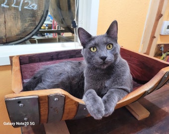 Wine Barrel Pet Bed - Dormio - Made from retired CA wine barrels. 100% Recycled!