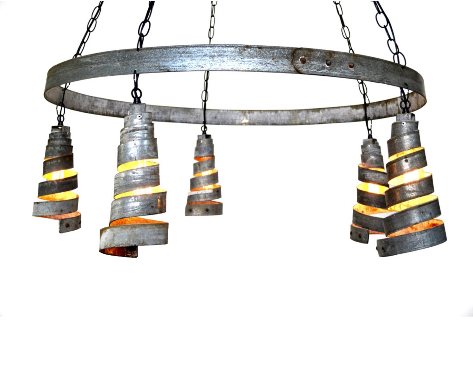 Wine Barrel Ring Chandelier Bajan Curvilinear Made From Etsy