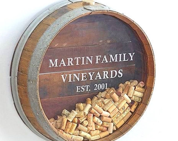 Wine Barrel Cork Holder Round Wall/ Handmade, Napa Valley Etsy