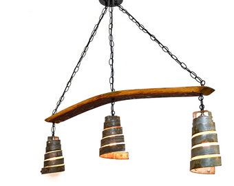 Wine Barrel Ring Chandelier - Hesperian - Made from retired California wine barrels & staves. 100% Recycled!