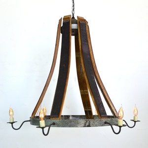 Wine Barrel Teardrop Chandelier Castanea Made from retired California wine barrels 100% Recycled image 2