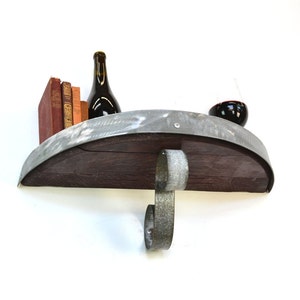 Wine Barrel Head Shelf Polowa Made from reclaimed California wine barrels. 100% Recycled image 4