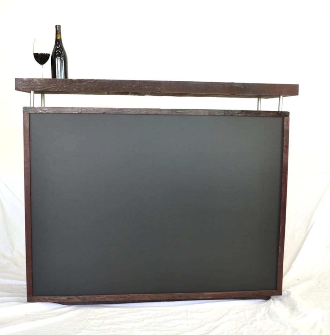 Wine Barrel Hostess Stand or Bar With Chalkboard Front Etsy