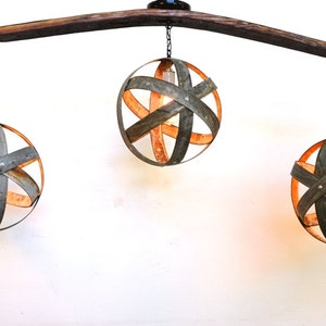 Wine Barrel Chandelier - Trilateral - Made from retired California wine barrels. 100% Recycled!