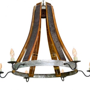 Wine Barrel Teardrop Chandelier Castanea Made from retired California wine barrels 100% Recycled image 1