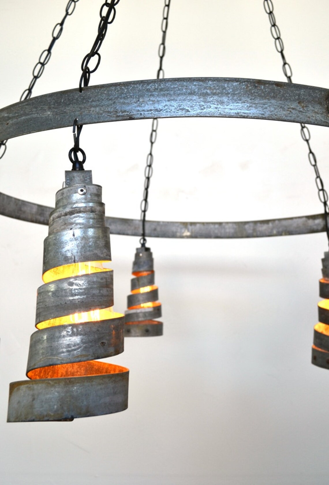 Wine Barrel Ring Chandelier Bajan Curvilinear Made From Etsy