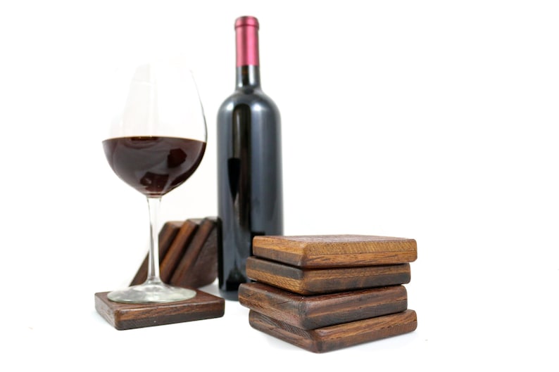 SALE Wine Barrel Coasters Made from retired Napa large oak wine tank barrels 100% Recycled image 3