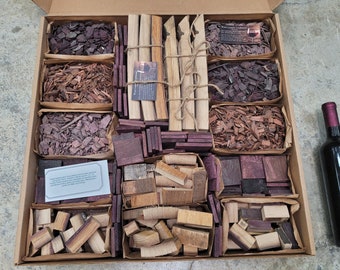 BBQ MASTER Gift Grilling Kit - Variety pack of Wine Barrels: Opus 1, Stags Leap + more premiere wineries 100% Recycled!