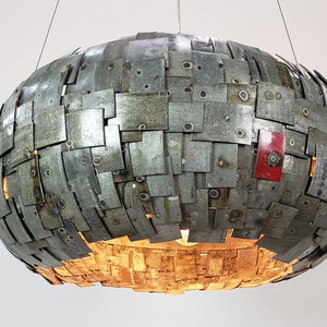 Wine Barrel Ring Chandelier - Satellite - Made from retired California wine barrel rings. 100% Recycled!