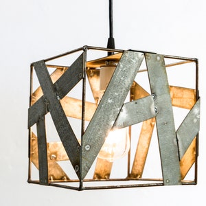 Wine Barrel Ring Pendant Light - Kubo Mini - Made from retired California wine barrel rings. 100% Recycled!