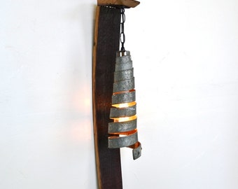 Wine Barrel Wall Sconce - Plenteous - Made from retired California wine barrels. 100% Recycled!