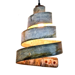 Wine Barrel Ring Pendant Light - Lavaliere - Made from Retired California wine barrel rings 100% Recycled!