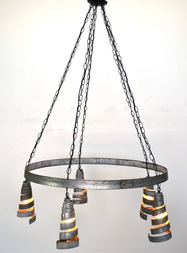 Wine Barrel Ring Chandelier Bajan Curvilinear Made From Etsy