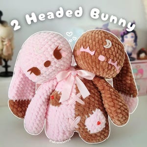 2-hövdad kanin (napolitansk) - Spooky Cuties Halloween-kollektion Virkmönster ENG