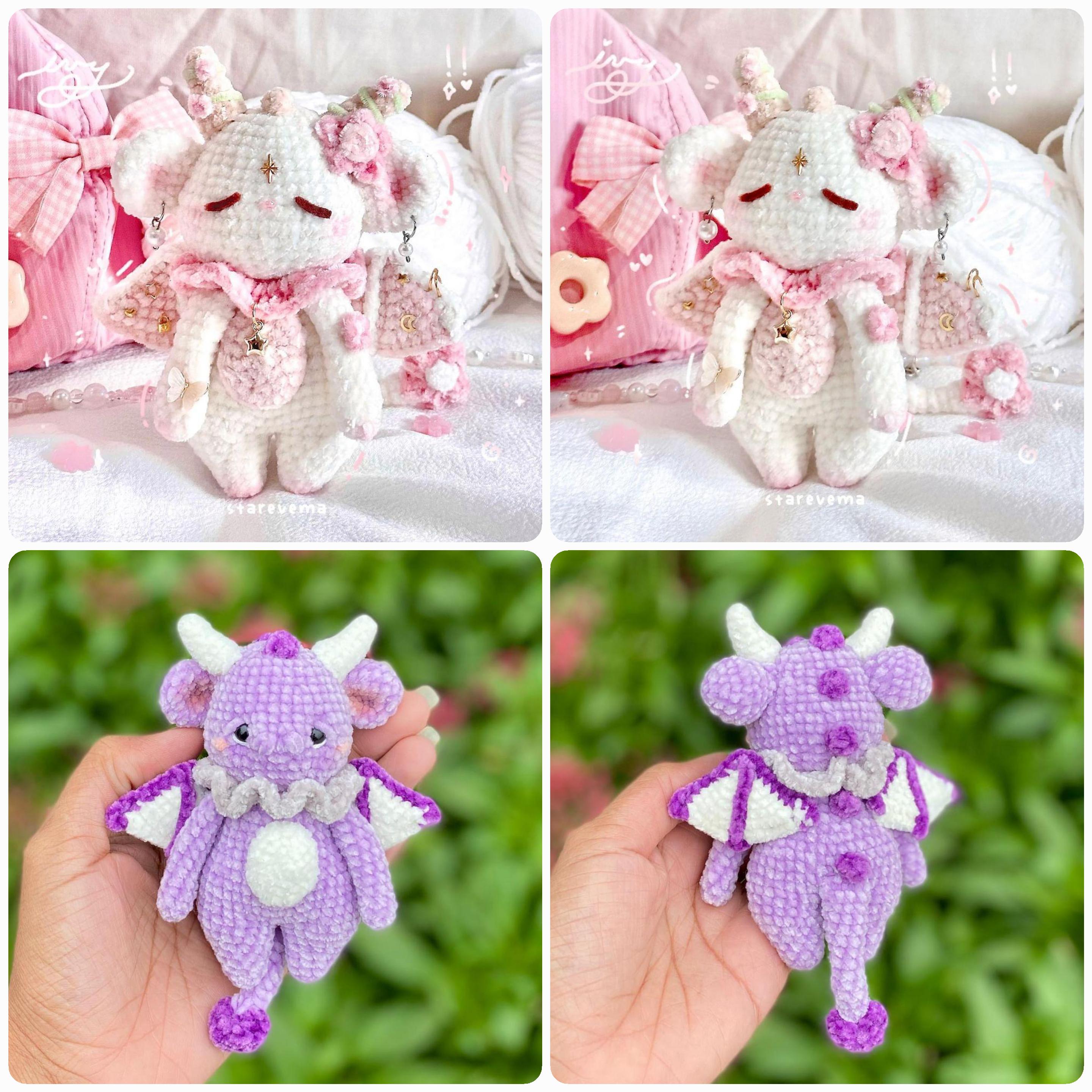 3 in 1 エレメンタルドラゴン - マジカルアミグルミかぎ針編みパターン