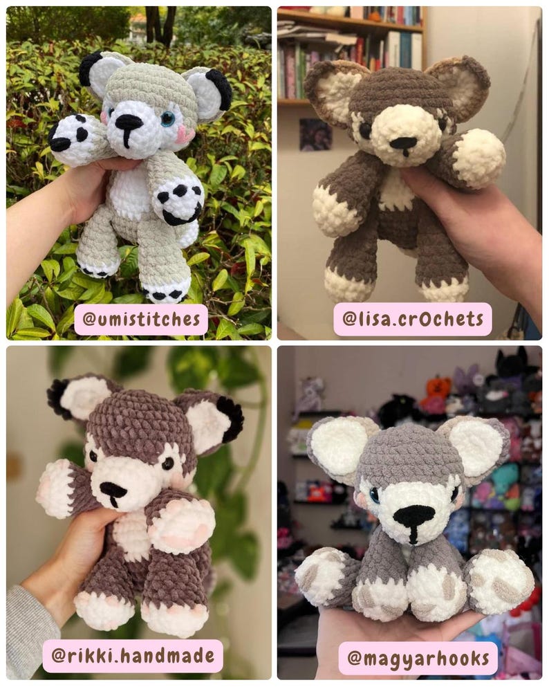 Cuddle Bud Husky - Cuddle Buddies Amigurumi Crochet Pattern ENGLISH image 4