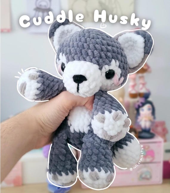 Cuddle Bud Husky - Cuddle Buddies Amigurumi Crochet Pattern ENGLISH