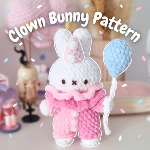 Clown Bunny - Halloween Amigurumi Crochet Pattern ENGLISH