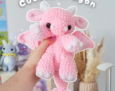 ピンクのドラゴン クトゥルフ あみぐるみ Cuddle Bud Dragon- Cuddle Buddies Amigurumi Crochet Pattern
