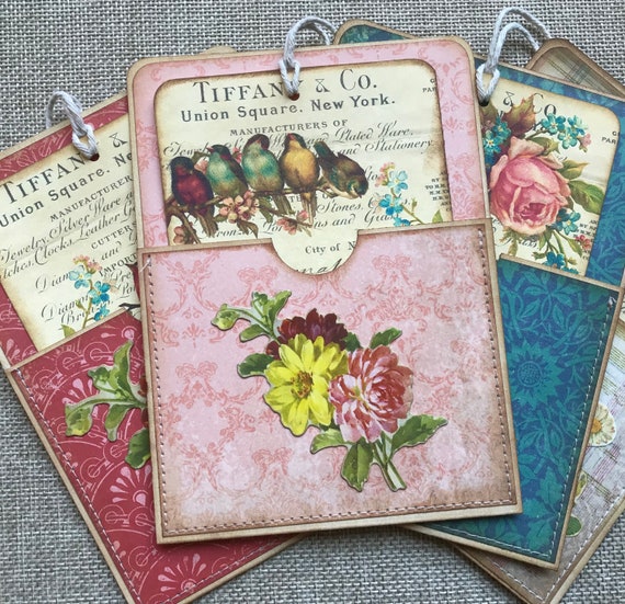 Handmade Library Card Pocket/Vintage Bird Journaling | Etsy