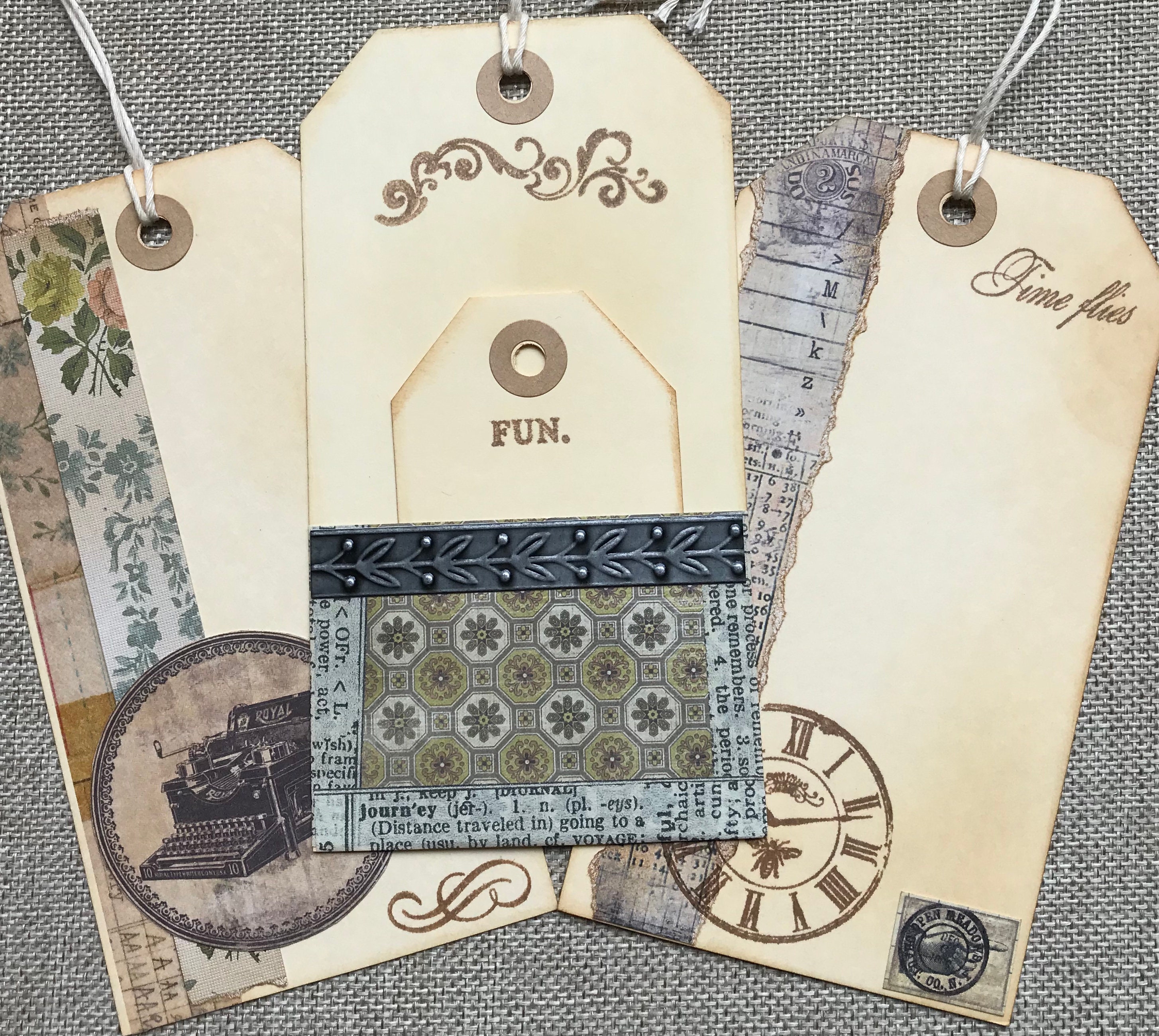 Handmade Shabby/Vintage Journaling Tags/Gift Tags Etsy