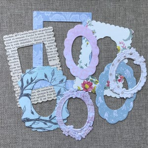 Die-cut Frames - Pastels and Book Page - set of 8