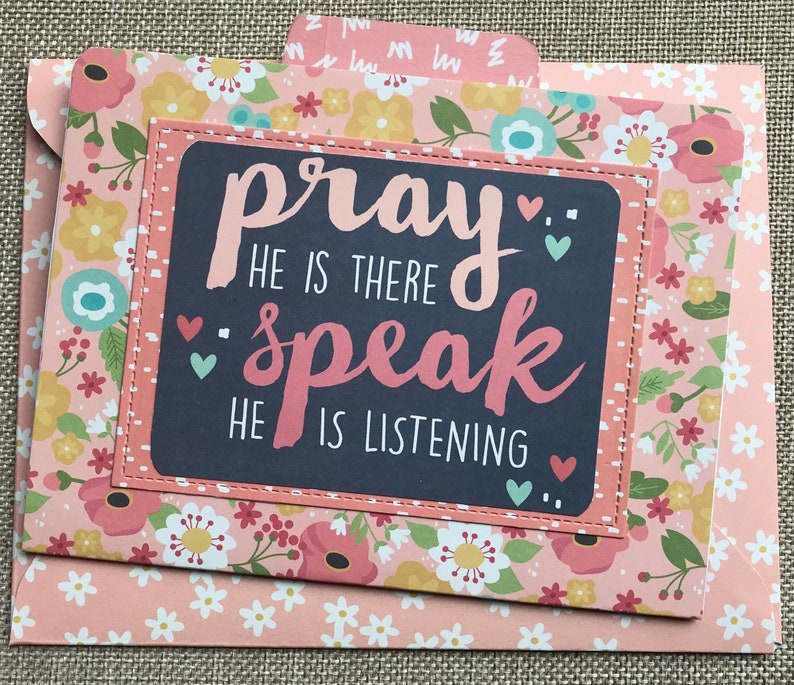 Handmade File Folder Inspirational Greeting Card Pocket Faith Etsy