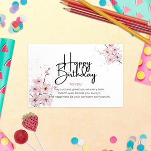 Cartão de aniversário "Que o sucesso o receba" | Saudações de aniversário inspiradoras | Desejos de saúde e felicidade | Cartão inspirador para amigo ou familiar