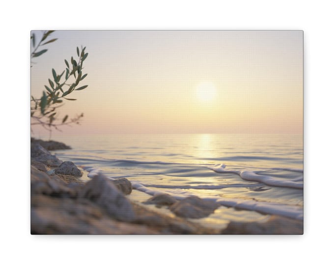 BellaStoria | Serene Coastal Canvas Print, Tranquil Artwork for Beach Lovers, Ocean Decor for Living Room, Nautical Wall Art, Gifts for Beac