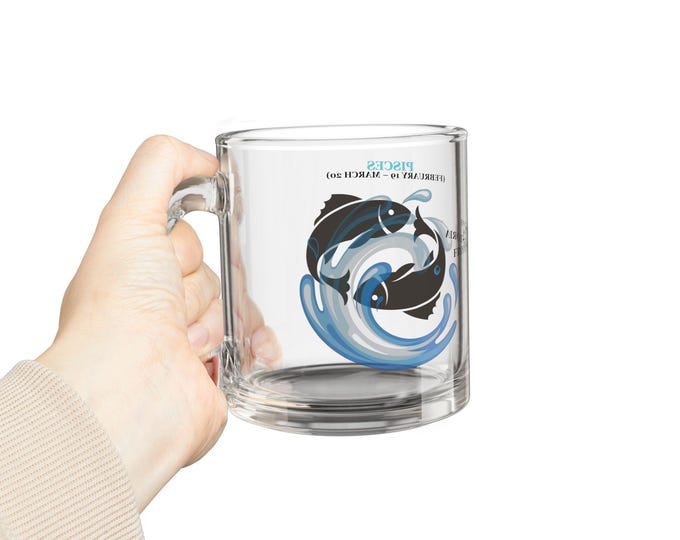 BellaStoria | Astrology Glass Mug, Horoscope Gift, Personalized Coffee Mug, Zodiac Sign Mug, Unique Astrology Decor, 10oz Water Glass